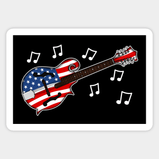 4th July Mandolin America Rocks USA Flag Mandolinist Sticker